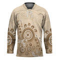 Beige Lizards Australia Hockey Jersey Boomerang Indigenous Art - Aussie Hoodie