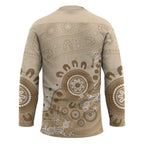 Beige Lizards Australia Hockey Jersey Boomerang Indigenous Art - Aussie Hoodie