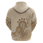 Beige Lizards Australia Hoodie Boomerang Indigenous Art - Aussie Hoodie