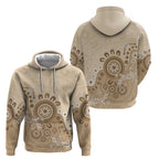 Beige Lizards Australia Hoodie Boomerang Indigenous Art - Aussie Hoodie