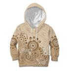 Beige Lizards Australia Kid Hoodie Boomerang Indigenous Art - Aussie Hoodie