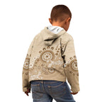 Beige Lizards Australia Kid Hoodie Boomerang Indigenous Art - Aussie Hoodie