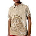 Beige Lizards Australia Kid Polo Shirt Boomerang Indigenous Art - Aussie Hoodie