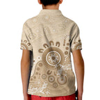Beige Lizards Australia Kid Polo Shirt Boomerang Indigenous Art - Aussie Hoodie