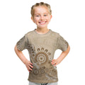 Beige Lizards Australia Kid T Shirt Boomerang Indigenous Art - Aussie Hoodie