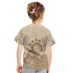 Beige Lizards Australia Kid T Shirt Boomerang Indigenous Art - Aussie Hoodie