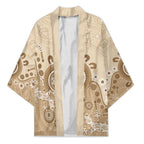 Beige Lizards Australia Kimono Boomerang Indigenous Art - Aussie Hoodie