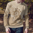 Beige Lizards Australia Ugly Christmas Sweater Boomerang Indigenous Art - Aussie Hoodie