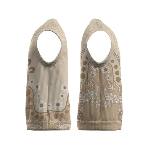 Beige Lizards Australia Christmas Knitted V-Neck Vest Boomerang Indigenous Art - Aussie Hoodie