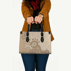Beige Lizards Australia Leather Bag Boomerang Indigenous Art - Aussie Hoodie