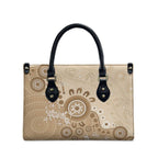 Beige Lizards Australia Leather Bag Boomerang Indigenous Art - Aussie Hoodie