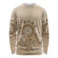 Beige Lizards Australia Long Sleeve Shirt Boomerang Indigenous Art - Aussie Hoodie
