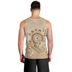 Beige Lizards Australia Men Tank Top Boomerang Indigenous Art - Aussie Hoodie