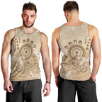 Beige Lizards Australia Men Tank Top Boomerang Indigenous Art - Aussie Hoodie