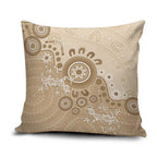 Beige Lizards Australia Pillow Cover Boomerang Indigenous Art - Aussie Hoodie