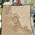 Beige Lizards Australia Quilt Boomerang Indigenous Art - Aussie Hoodie
