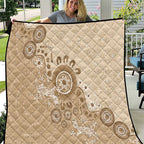 Beige Lizards Australia Quilt Boomerang Indigenous Art - Aussie Hoodie