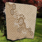 Beige Lizards Australia Quilt Boomerang Indigenous Art - Aussie Hoodie