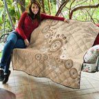 Beige Lizards Australia Quilt Boomerang Indigenous Art - Aussie Hoodie
