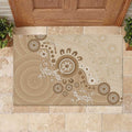 Beige Lizards Australia Rubber Doormat Boomerang Indigenous Art - Aussie Hoodie