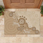 Beige Lizards Australia Rubber Doormat Boomerang Indigenous Art - Aussie Hoodie