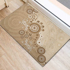 Beige Lizards Australia Rubber Doormat Boomerang Indigenous Art - Aussie Hoodie