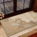 Beige Lizards Australia Rubber Doormat Boomerang Indigenous Art - Aussie Hoodie