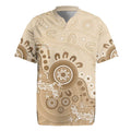 Beige Lizards Australia Rugby Jersey Boomerang Indigenous Art - Aussie Hoodie