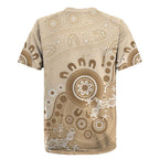 Beige Lizards Australia Rugby Jersey Boomerang Indigenous Art - Aussie Hoodie