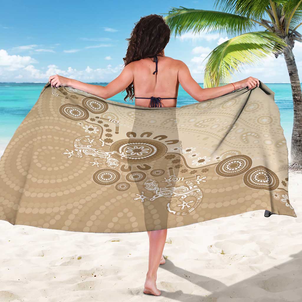 Beige Lizards Australia Sarong Boomerang Indigenous Art - Aussie Hoodie