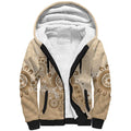 Beige Lizards Australia Sherpa Hoodie Boomerang Indigenous Art - Aussie Hoodie