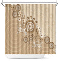 Beige Lizards Australia Shower Curtain Boomerang Indigenous Art - Aussie Hoodie