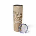 Beige Lizards Australia Skinny Tumbler Boomerang Indigenous Art - Aussie Hoodie