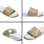 Beige Lizards Australia Slide Sandals Boomerang Indigenous Art - Aussie Hoodie
