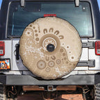 Beige Lizards Australia Spare Tire Cover Boomerang Indigenous Art - Aussie Hoodie