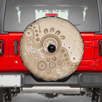 Beige Lizards Australia Spare Tire Cover Boomerang Indigenous Art - Aussie Hoodie