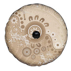 Beige Lizards Australia Spare Tire Cover Boomerang Indigenous Art - Aussie Hoodie