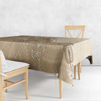 Beige Lizards Australia Tablecloth Boomerang Indigenous Art - Aussie Hoodie