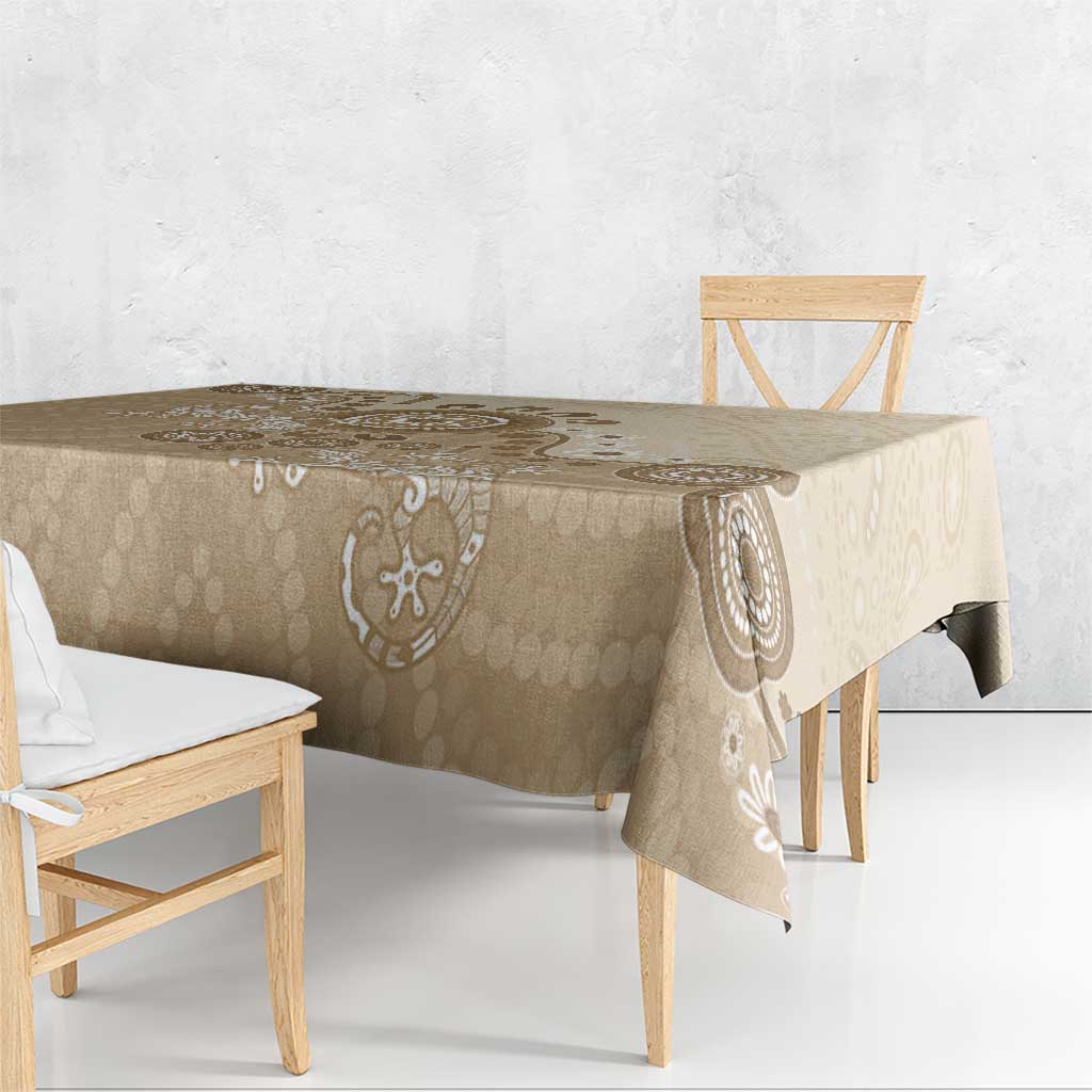 Beige Lizards Australia Tablecloth Boomerang Indigenous Art - Aussie Hoodie