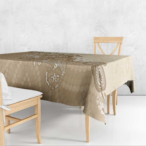 Beige Lizards Australia Tablecloth Boomerang Indigenous Art - Aussie Hoodie