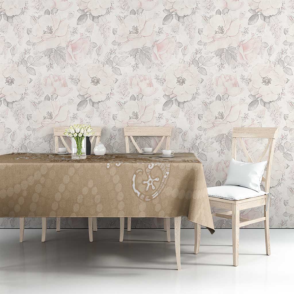 Beige Lizards Australia Tablecloth Boomerang Indigenous Art - Aussie Hoodie