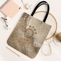 Beige Lizards Australia Tote Bag Boomerang Indigenous Art - Aussie Hoodie