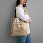 Beige Lizards Australia Tote Bag Boomerang Indigenous Art - Aussie Hoodie