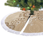 Beige Lizards Australia Tree Skirt Boomerang Indigenous Art - Aussie Hoodie