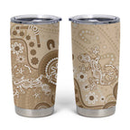 Beige Lizards Australia Tumbler Cup Boomerang Indigenous Art - Aussie Hoodie