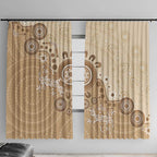 Beige Lizards Australia Window Curtain Boomerang Indigenous Art - Aussie Hoodie