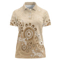 Beige Lizards Australia Women Polo Shirt Boomerang Indigenous Art - Aussie Hoodie