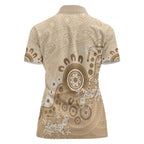 Beige Lizards Australia Women Polo Shirt Boomerang Indigenous Art - Aussie Hoodie