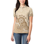Beige Lizards Australia Women Polo Shirt Boomerang Indigenous Art - Aussie Hoodie