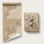 Beige Lizards Australia Wrapping Paper Boomerang Indigenous Art - Aussie Hoodie